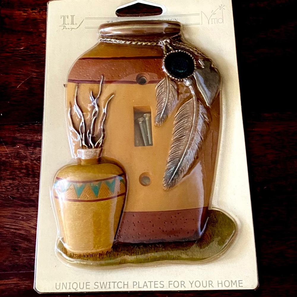 T. I. Design Southwestern Style Metal Single Switch Wall Plate